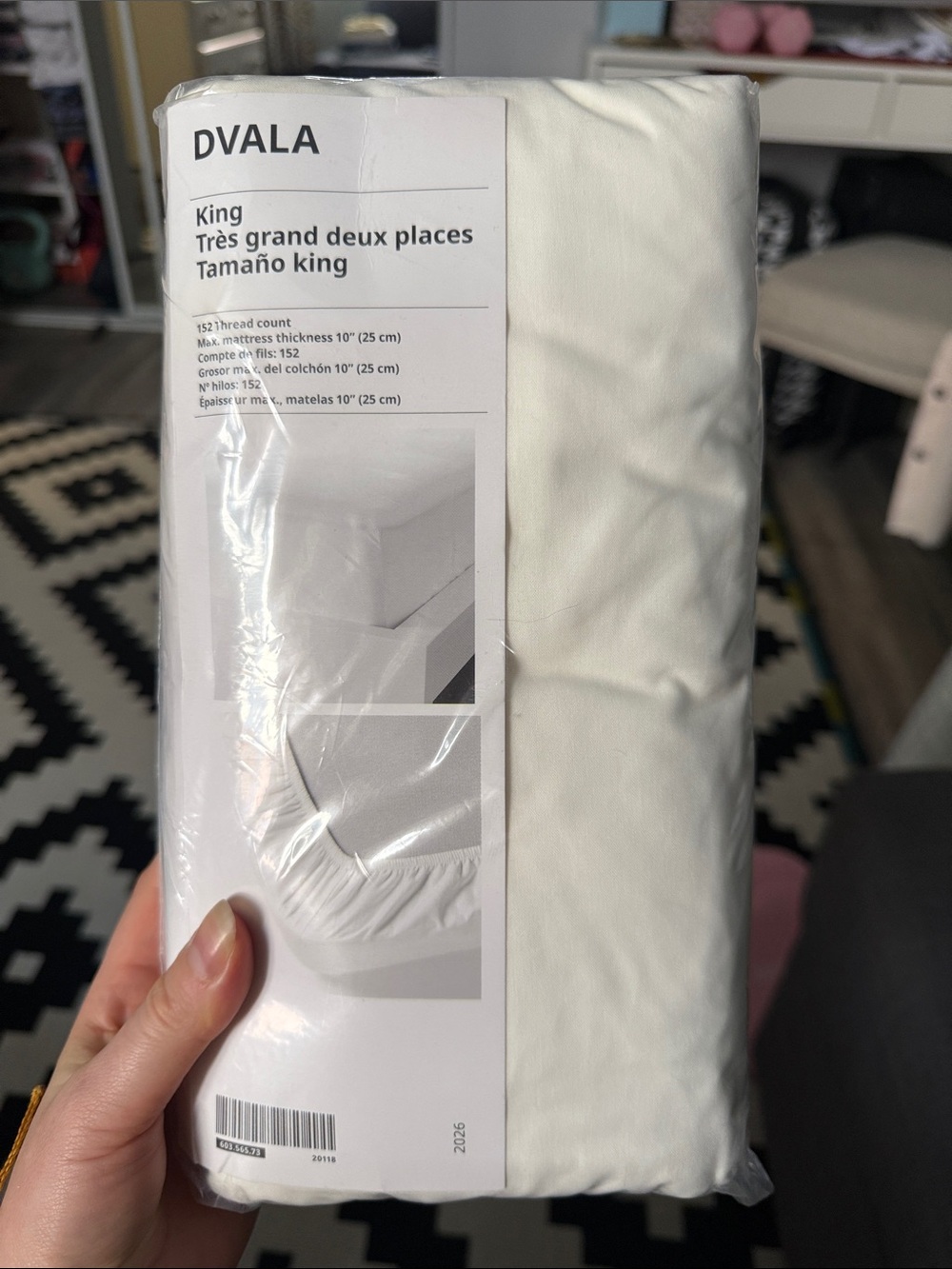 IKEA Dvala King Fitted Sheet - White